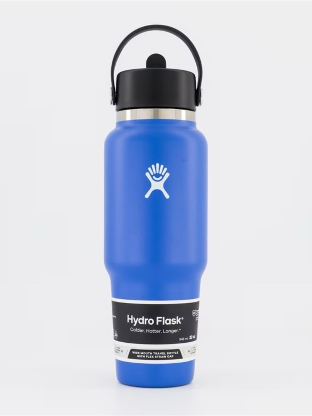 New Hydro Flask 32oz Wide Mouth Travel Bottle with Flex Straw Cap- Cascade Color